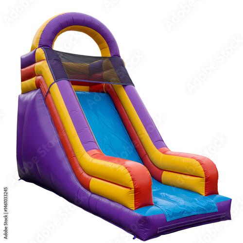 Inflatable Kids Slide Rental Fun Safe and Colorful for Parties isolated on Transparent Background