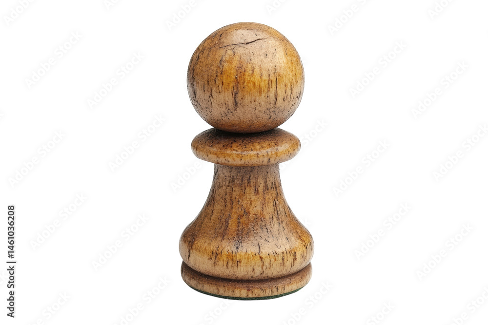 A wooden pawn chess piece A wooden pawn chess piece
