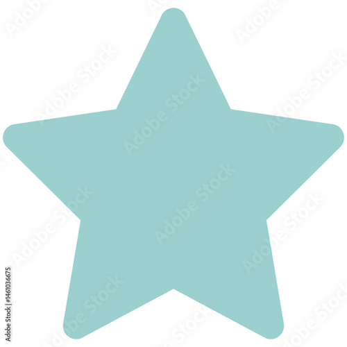 An abstract five-pointed light blue star with rounded edges, designed in a minimal style for creative, artistic, and decorative projects.