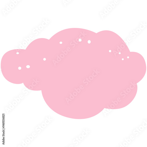 A soft pink cloud with scattered yellow and pink stars, designed in a dreamy, pastel style for creative and sky-themed projects.