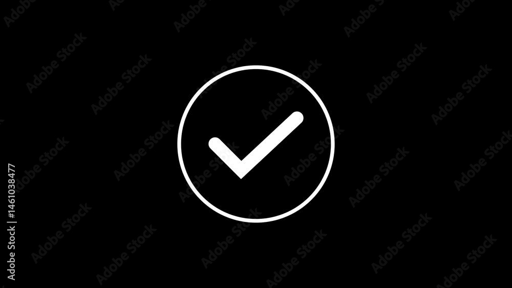 Tick mark or confirm icon animation. approved, select tick, success . isolated on green screen web design animation element of picked right Tick mark or confirm icon animation. approved, select tick, success . isolated on green screen web design animation element of picked right