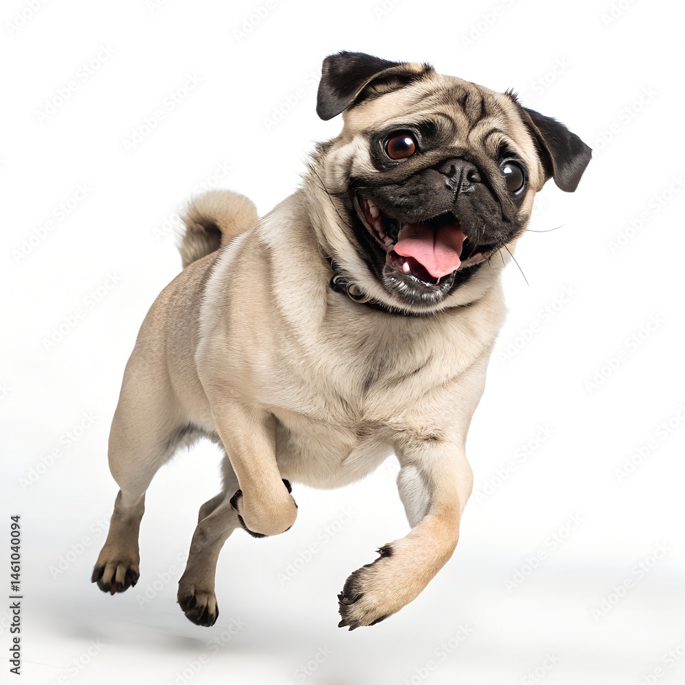 Fototapeta premium pug dog isolated on white background