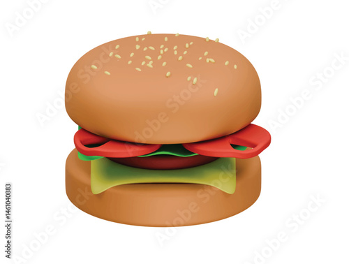burger icon 3d illustration render