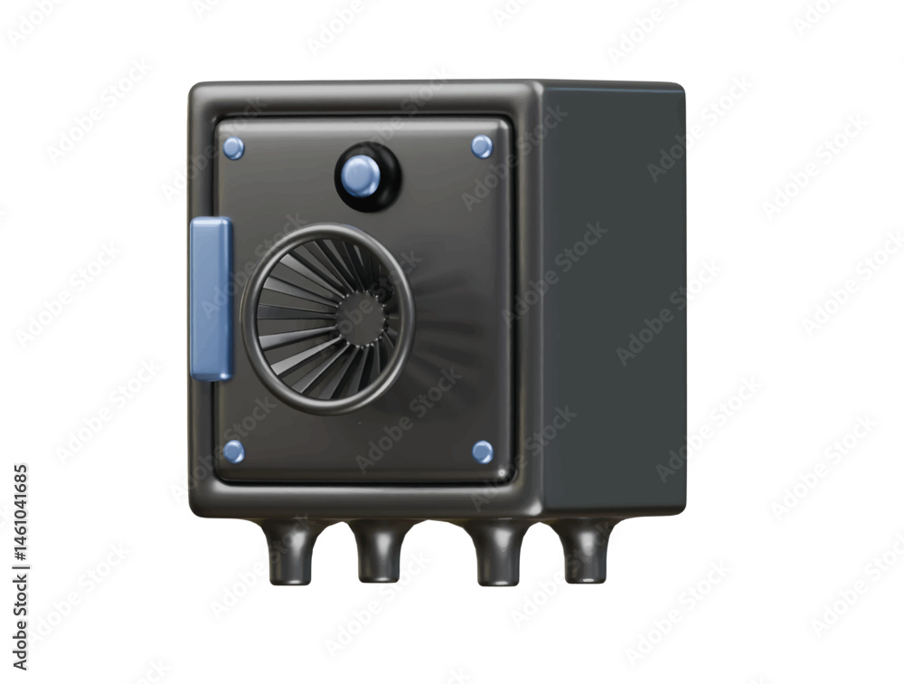Fototapeta premium bank locker icon 3d illustration render
