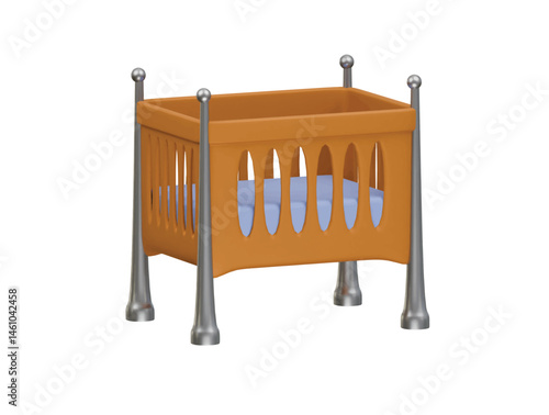 baby crib icon 3d illustration render
