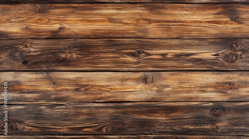 An old grunge dark textured wooden background with deep, rich brown tones. The surface of aged wood, featuring prominent grain patterns, cracks, scratches, and weathered imperfections. A rustic 