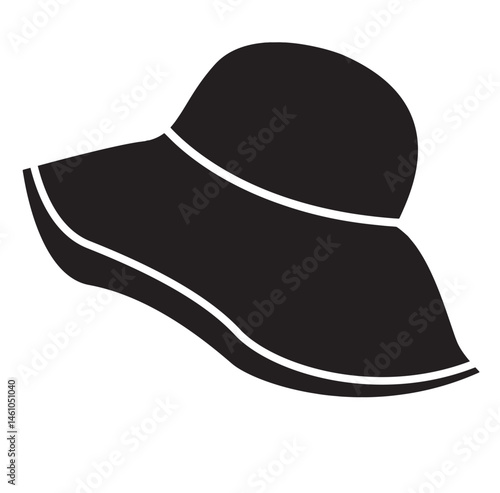 Cute cartoon hand drawn vector women hat silhouette.