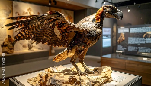 Prehistoric Bird Diorama in Museum Setting