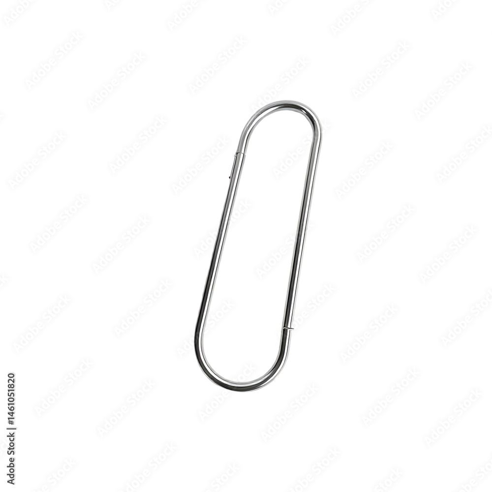 Silver Paperclip on Transparent Background Silver Paperclip on Transparent Background