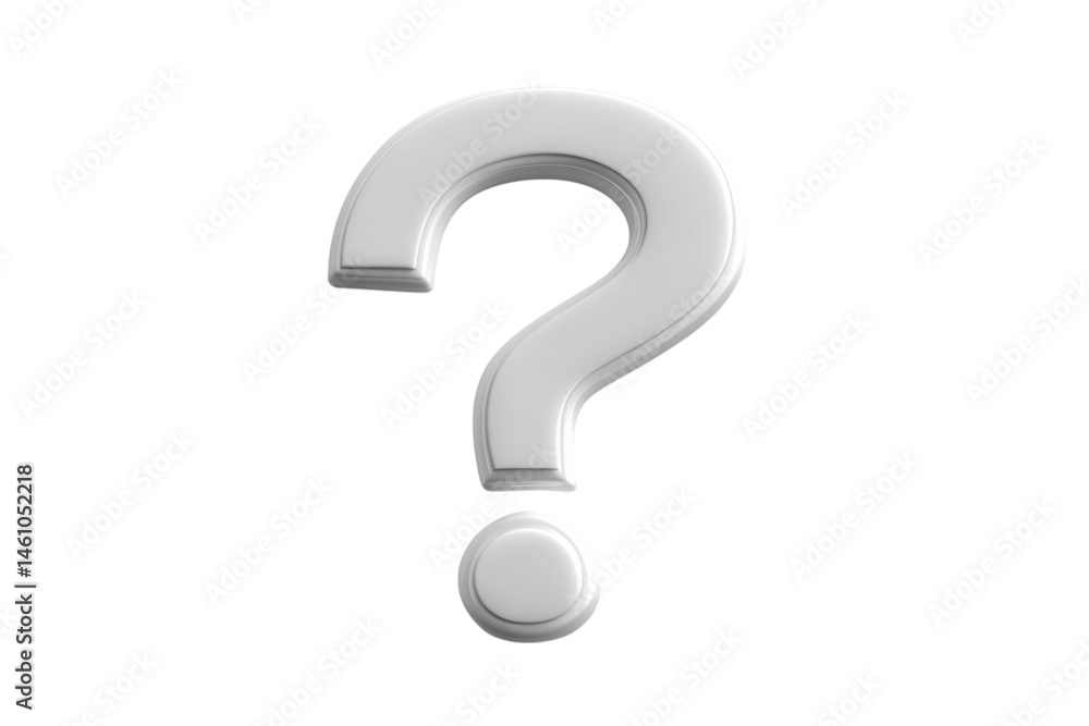 A silver question mark sign A silver question mark sign
