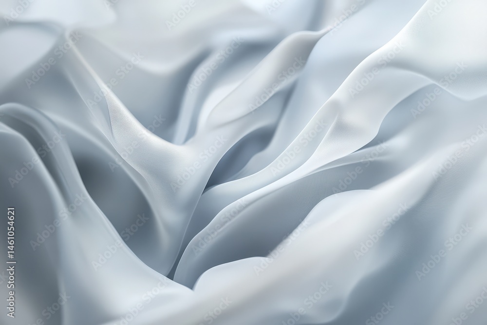 Obraz premium Soft, flowing folds of light gray fabric.