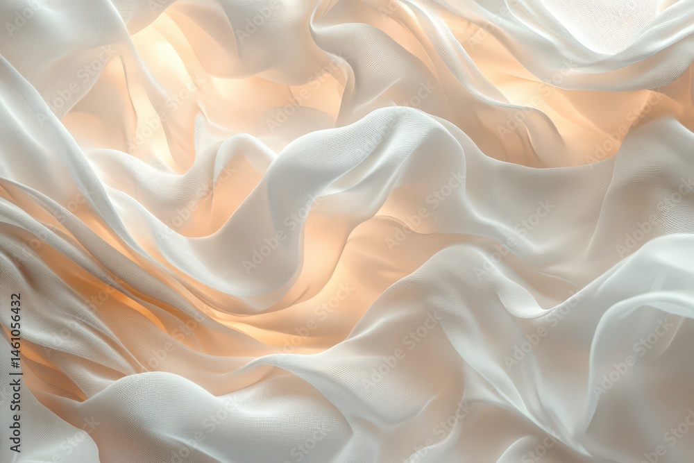 Obraz premium Soft, flowing folds of luminous, creamy fabric.
