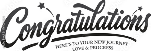 Elegant "Congratulations" Typography Set with Stars and Celebration Theme