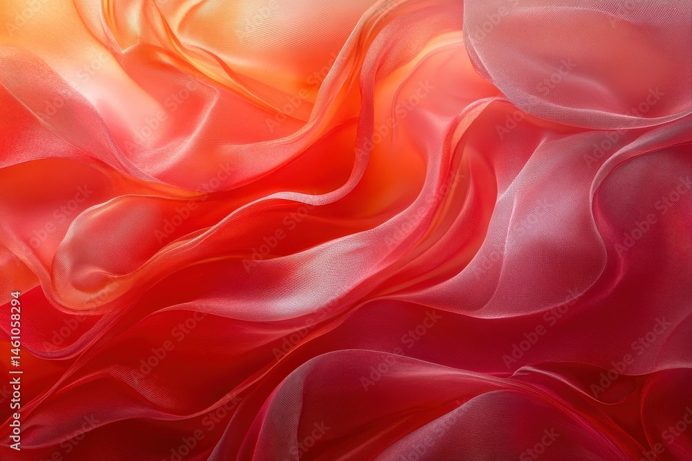 Obraz premium Radiant red and pink draped fabric texture.