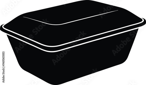 food container silhouette vector illustration