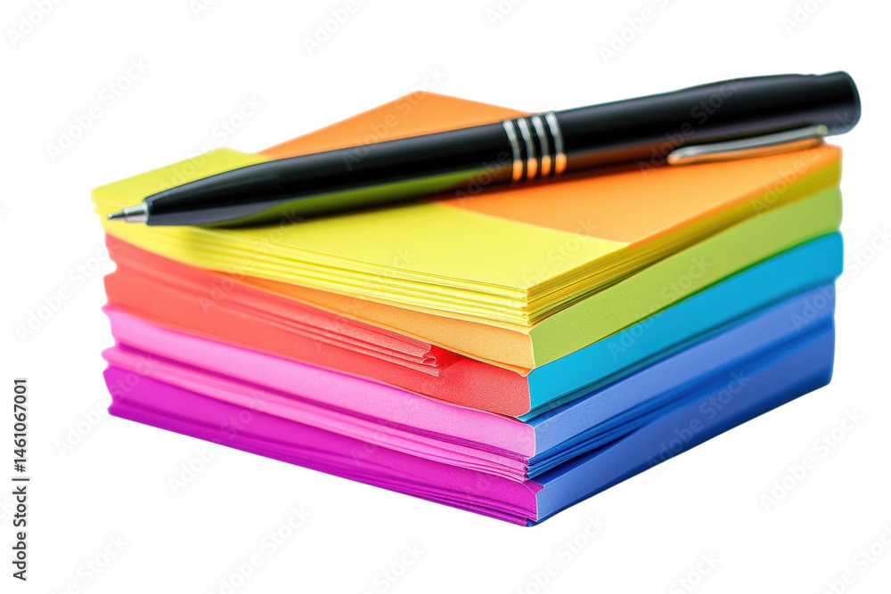 Fototapeta premium Stack of sticky notes with pen