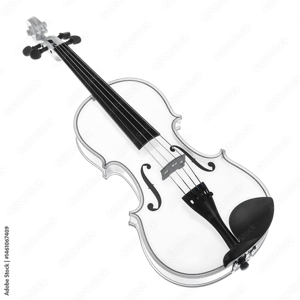 Obraz premium Transparent White Violin on White Background
