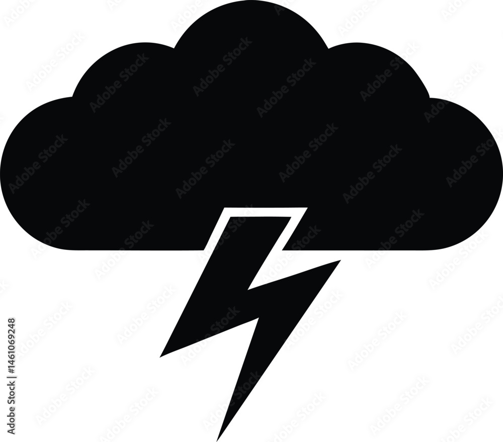 storm cloud silhouette vector icon isolated storm cloud silhouette vector icon isolated
