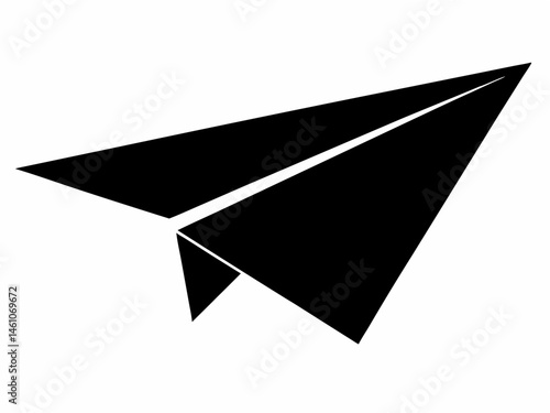Paper plane logo. paper airplane black icon vector