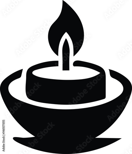 candle spa silhouette vector icon