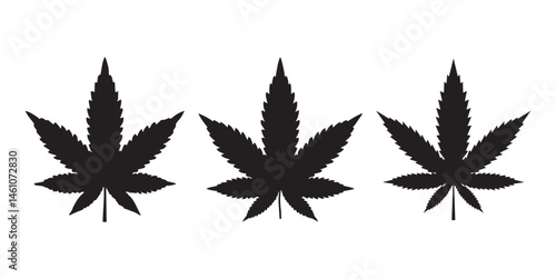 Marijuana cannabis hemp leaf icon isolated on transparent background. Marijuana leaf icon for apps and websites. Vector illustration eps file.