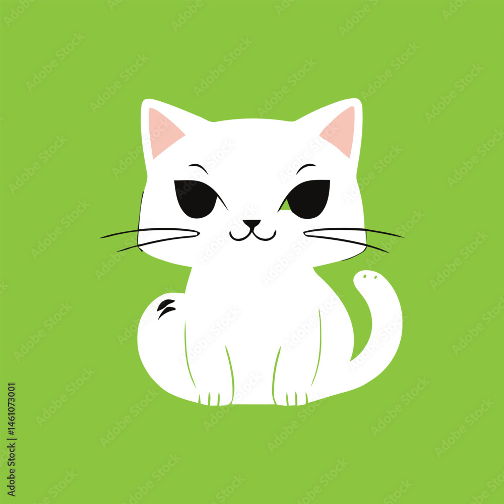 Obraz premium A happy trio of cartoon cats coloring page for kids with hearts white background
