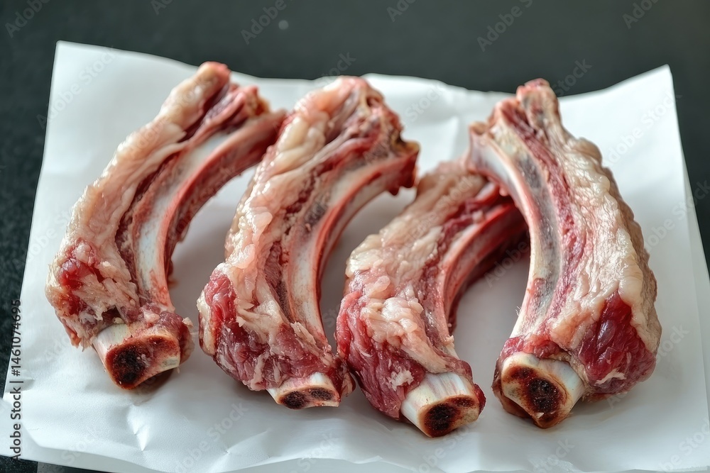 Raw ribs on parchment paper (4) Raw ribs on parchment paper (4)