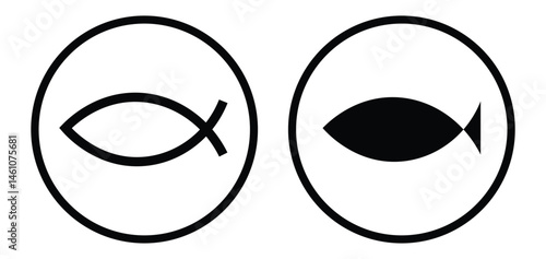 fish icon set. Christian fish symbol. Jesus fish icon religious sign. Vector illustration
