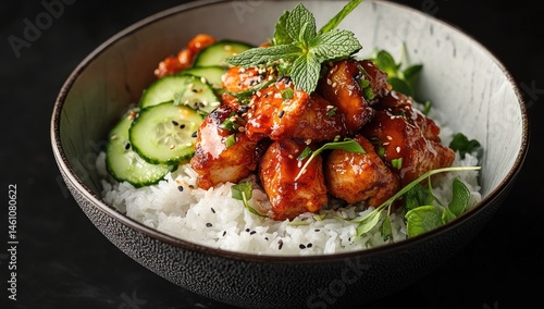 Wallpaper Mural Spicy chicken and rice bowl Torontodigital.ca