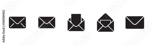 Free Download email icons collection isolated on white background. with Notification Badge for Digital Communication , email icon set. Mail icon set. email icon vector. E-mail Envelope illustration. - GFXLoad