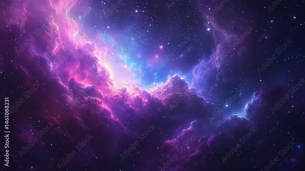 Obraz premium Stunning cosmic clouds in vibrant colors, showcasing the beauty of the universe. Explore the wonders of space through this colorful image.