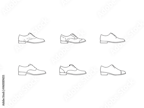 Classic Oxford Shoes Line Art for Branding and Marketing
