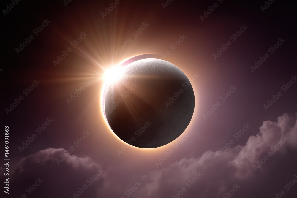 Obraz premium Cosmic Precision Unveiled Immersive Solar Eclipse Visualization for Next-Gen Scientific Communication, Astronomy Tech, and Celestial Exploration