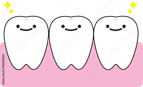 健康な歯の可愛いイラスト