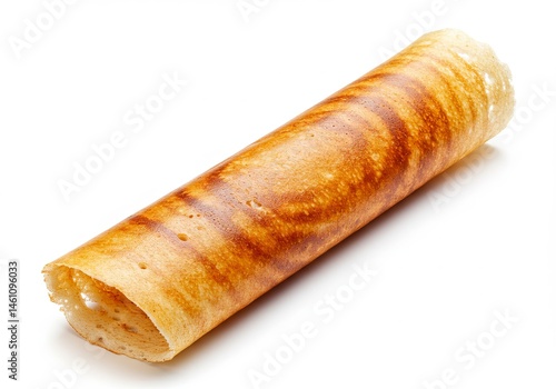 Golden dosa: An inviting image of South Indian culinary delicacy on white surface