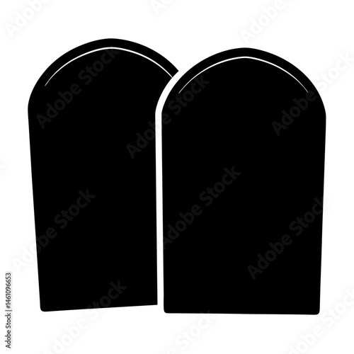 Black and white depiction of the Ten Commandments stones illustration
