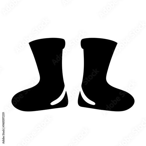 pair of black rubber boots
