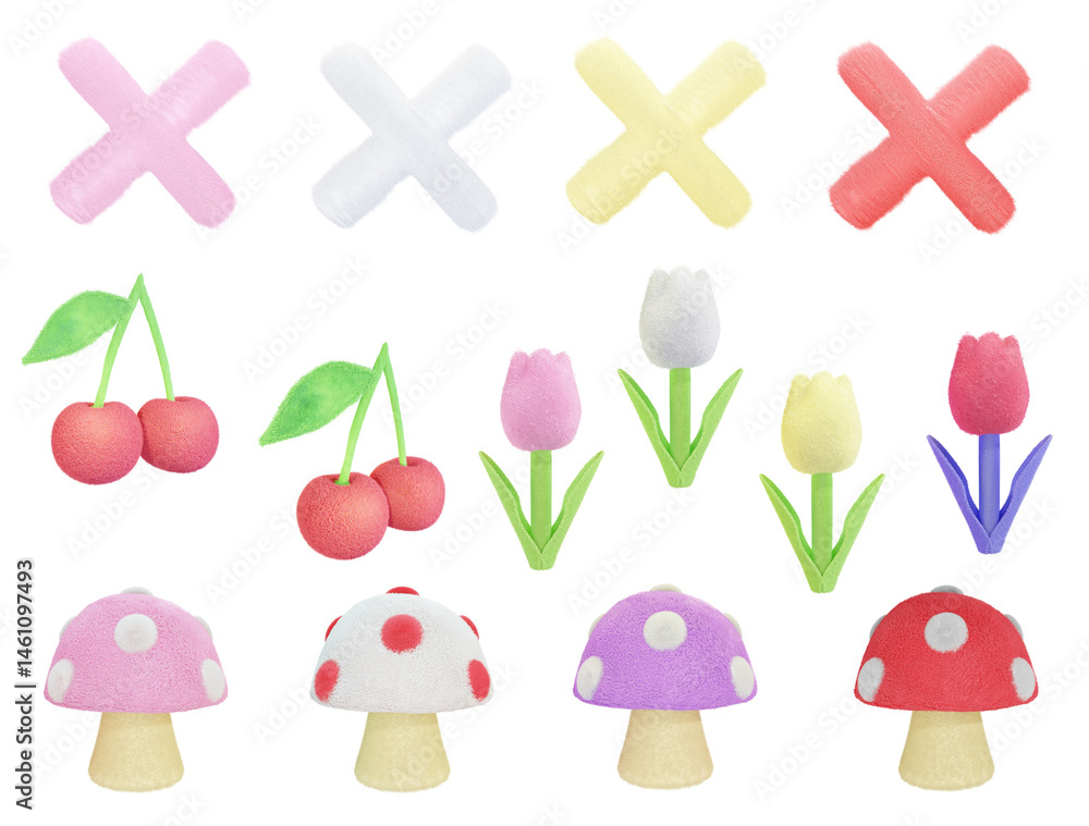 set of flowers set of flowers