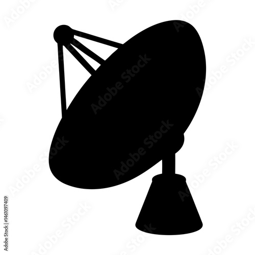 Black and white satellite dish is an antenna used for radio communication