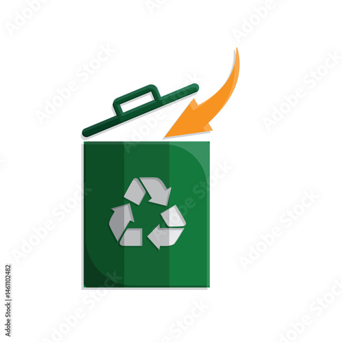 trash icon. vector throw away trash. recycling symbol. sustainability. reuse web icon, eco-friendly, used goods, green energy. simple 3d design style