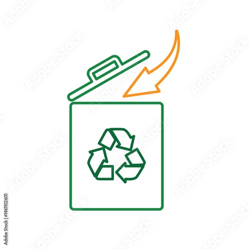 trash icon. vector throw away trash. recycling symbol. sustainability. reuse web icon, eco-friendly, used goods, green energy. Line design style