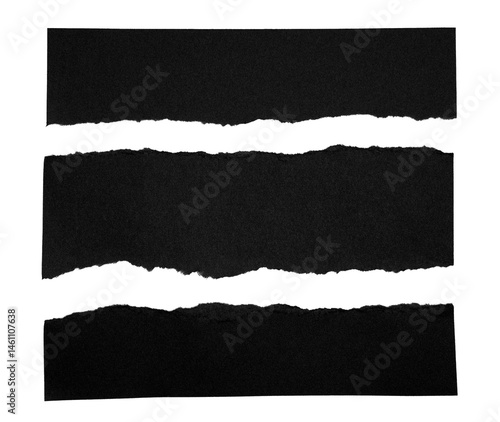 破れた黒い紙のテクスチャー素材　背景透過