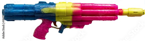 Obraz na płótnie Colorful toy water gun against a white isolated background. w salonie