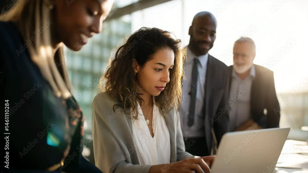 A diverse business team engages in collaborative work in a bright, modern office environment, emphasizing teamwork, technology, and the spirit of innovation in the workplace. A diverse business team engages in collaborative work in a bright, modern office environment, emphasizing teamwork, technology, and the spirit of innovation in the workplace.