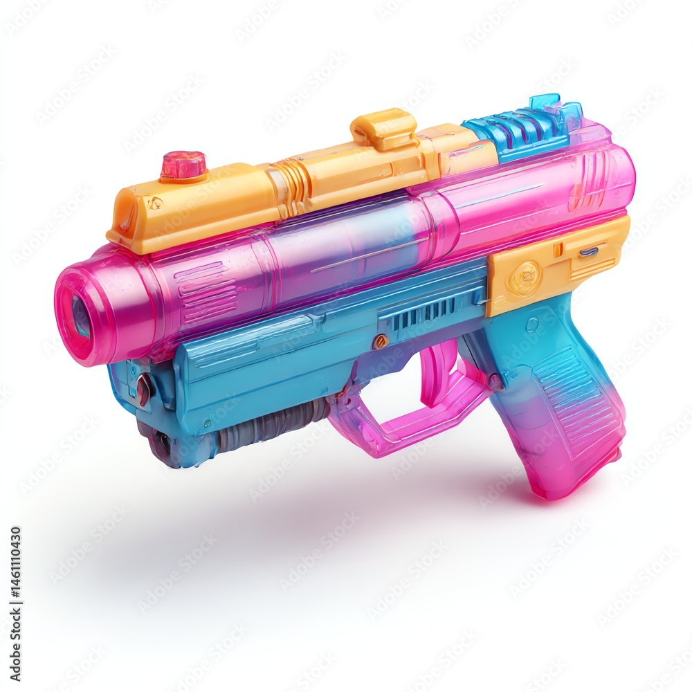Colorful toy water gun with a vibrant design, perfect for summer fun.