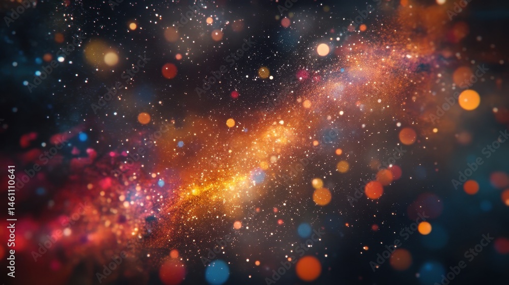 Vivid Galaxy: A Stunning Colorful Night Sky with Bright Stars and Swirls of Space Dust and Light Vivid Galaxy: A Stunning Colorful Night Sky with Bright Stars and Swirls of Space Dust and Light