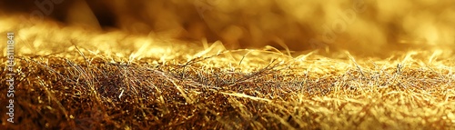 Obraz na płótnie Close-up of golden foliage texture, ideal for natural backgrounds. w salonie