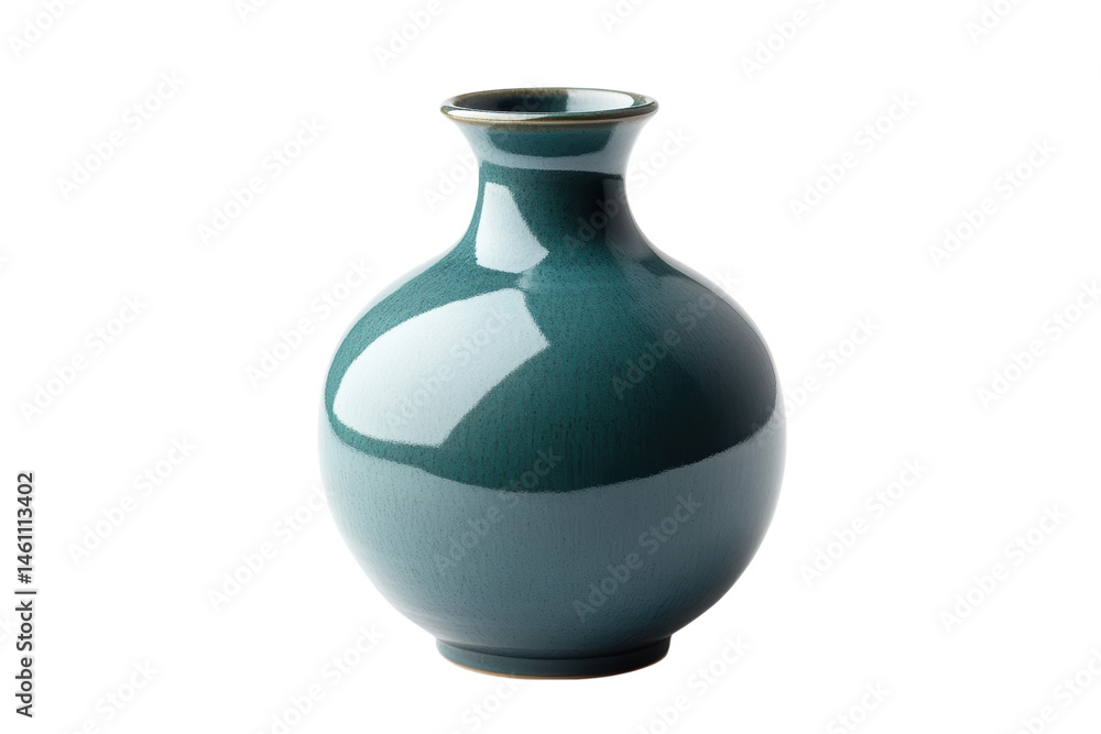 A teal ceramic vase object A teal ceramic vase object