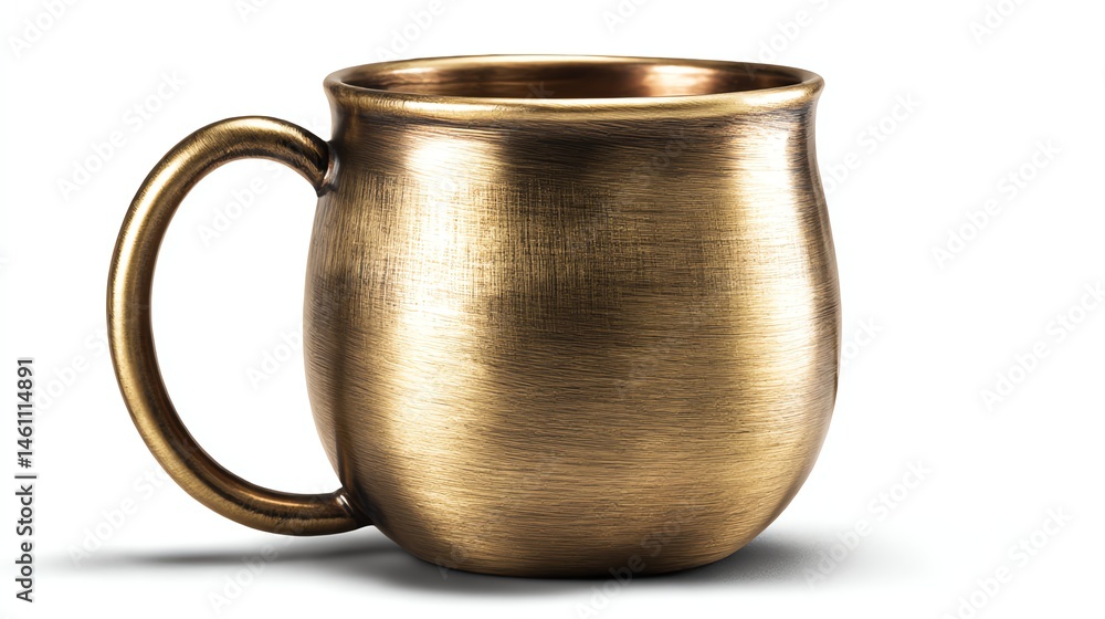 Bronze mug, isolated on a white background for product display.