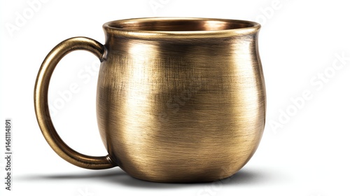 Obraz na płótnie Bronze mug, isolated on a white background for product display. w salonie